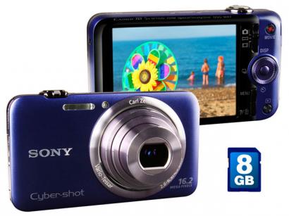 Câmera Sony Cyber-Shot DSC-WX7 16.2MP LCD 2,8” - Zoom Óptico 5x Filma em Full HD Cartão 8GB